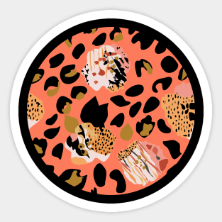 Modern abstract rose and leopard texture Sticker